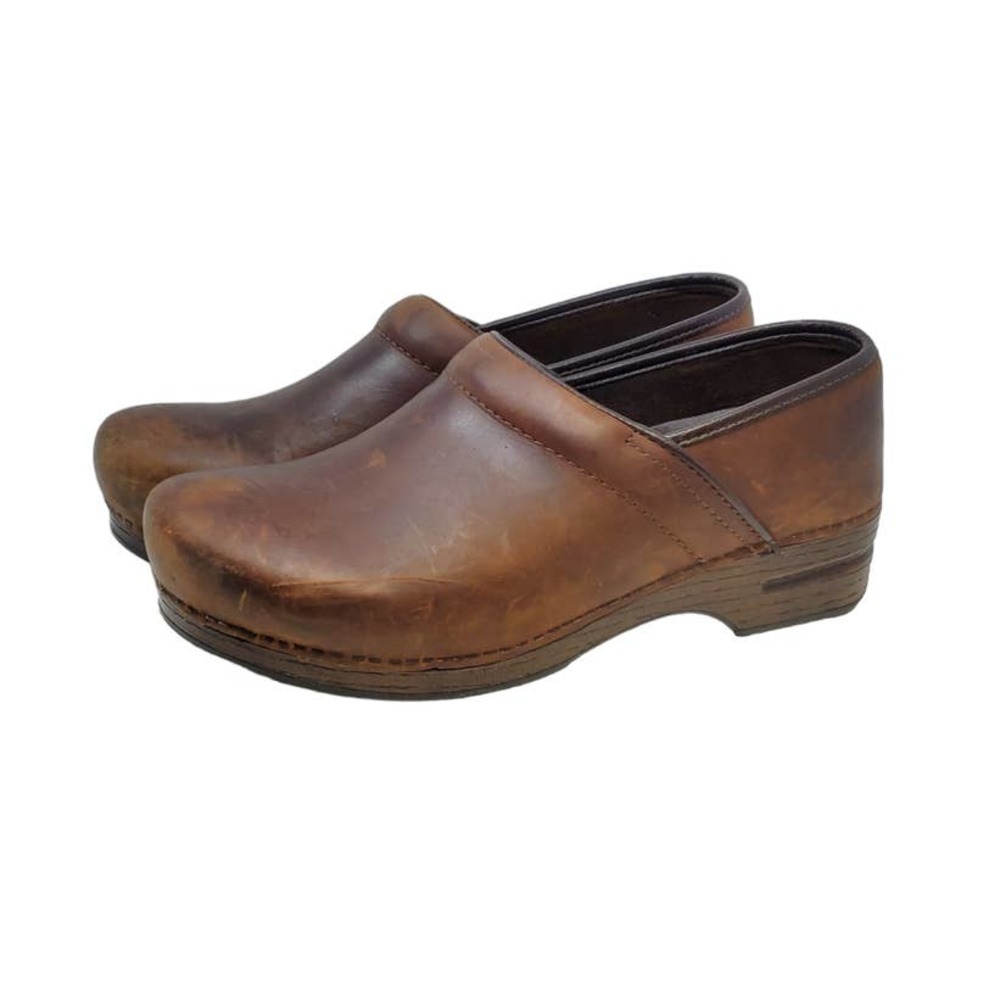 Dankso 45 Professional Brown Leather Clog Comfort Career Gorpcore Support